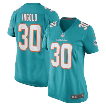 womens nike alec ingold aqua miami dolphins game player jers